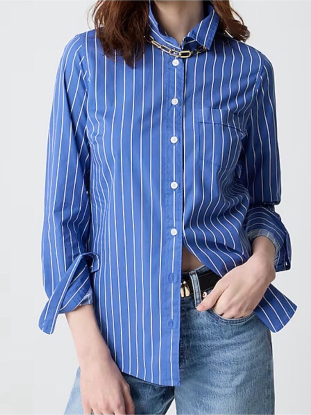 JCrew Blue Long-Sleeve Dress Shirt